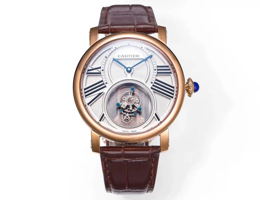 Cartier Rotonde Tourbillon Mysterieux 45mm White Dial Rose Gold - VIP Version