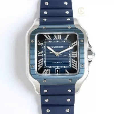 Cartier Santos de Cartier WSSA0048 39.8mm Blue Dial Ceramic 39.8mm Steel - VIP Version