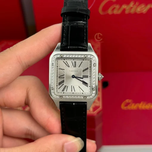 Cartier Santos – Dumont White Dial Benzel Swarovski 38mm x 27.5mm Steel - VIP Version