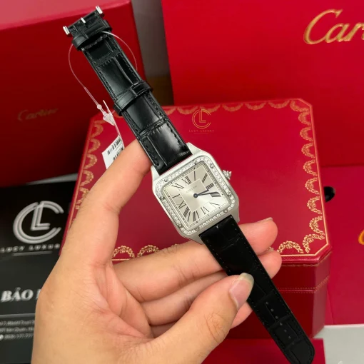 Cartier Santos – Dumont White Dial Benzel Swarovski 38mm x 27.5mm Steel - VIP Version