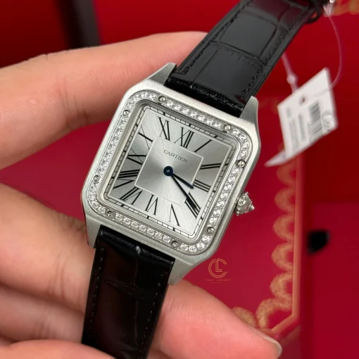 Cartier Santos – Dumont White Dial Benzel Swarovski 38mm x 27.5mm Steel - VIP Version