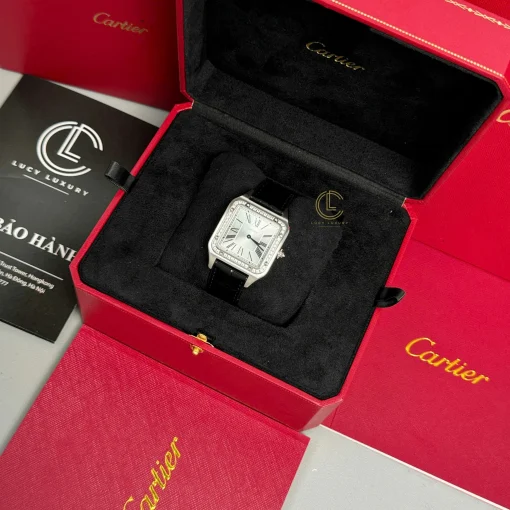 Cartier Santos – Dumont White Dial Benzel Swarovski 38mm x 27.5mm Steel - VIP Version