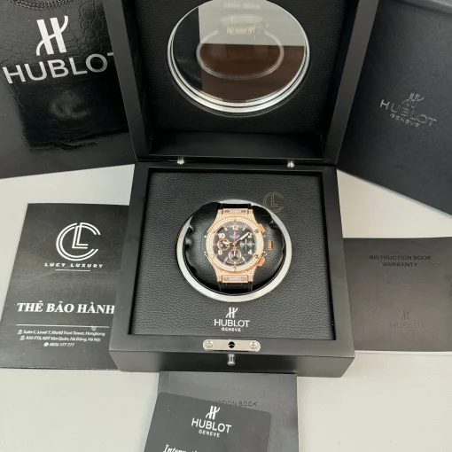 Hublot Big Bang Full Diamonds 44mm Black Dial Rose Gold ETA.7750 - VIP Version