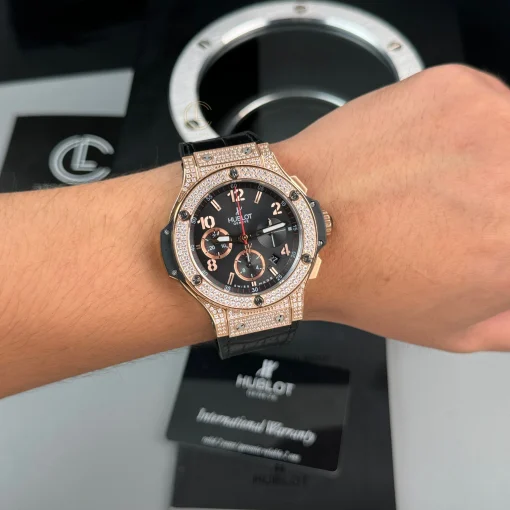 Hublot Big Bang Full Diamonds 44mm Black Dial Rose Gold ETA.7750 - VIP Version