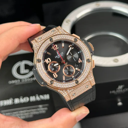 Hublot Big Bang Full Diamonds 44mm Black Dial Rose Gold ETA.7750 - VIP Version