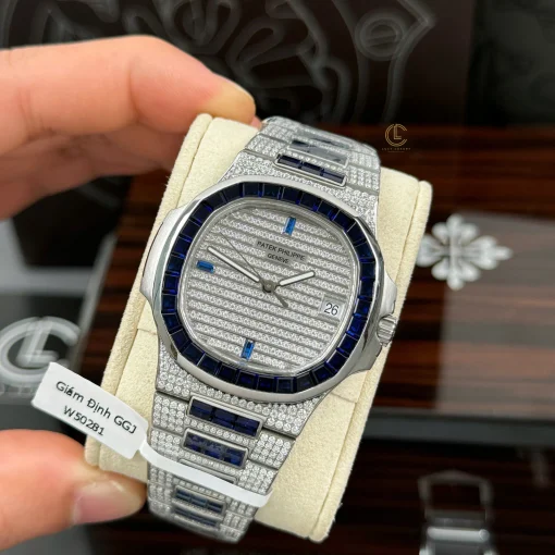 Patek Philippe Nautilus 5711/1A 40mm Demi Baugette Blue Full Moissanite HongKong – VIP Version - Experience perfection — at a surprisingly affordable cost, just for you