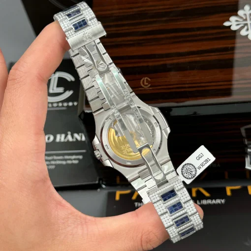 Patek Philippe Nautilus 5711/1A 40mm Demi Baugette Blue Full Moissanite HongKong – VIP Version - Experience perfection — at a surprisingly affordable cost, just for you